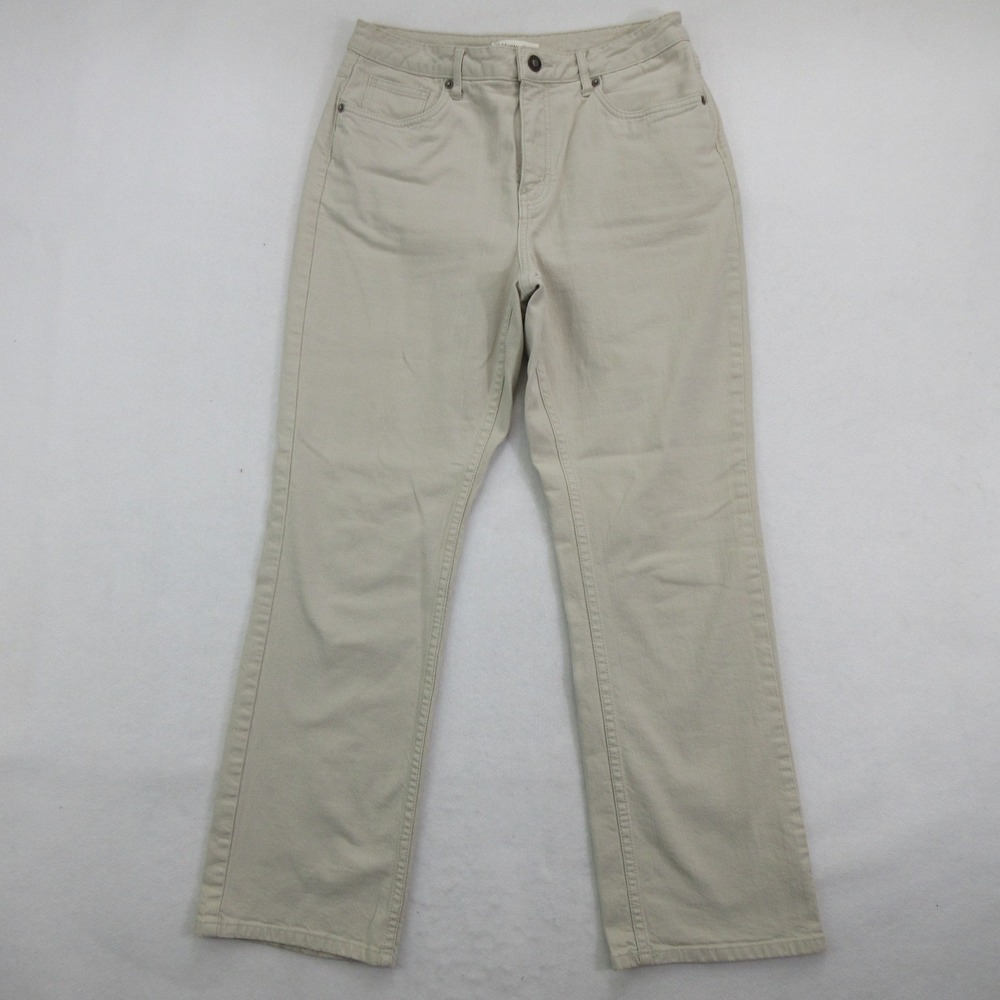 Coldwater Creek Women's Jeans Size 8P Straight Leg Beige Khaki Stretch P8